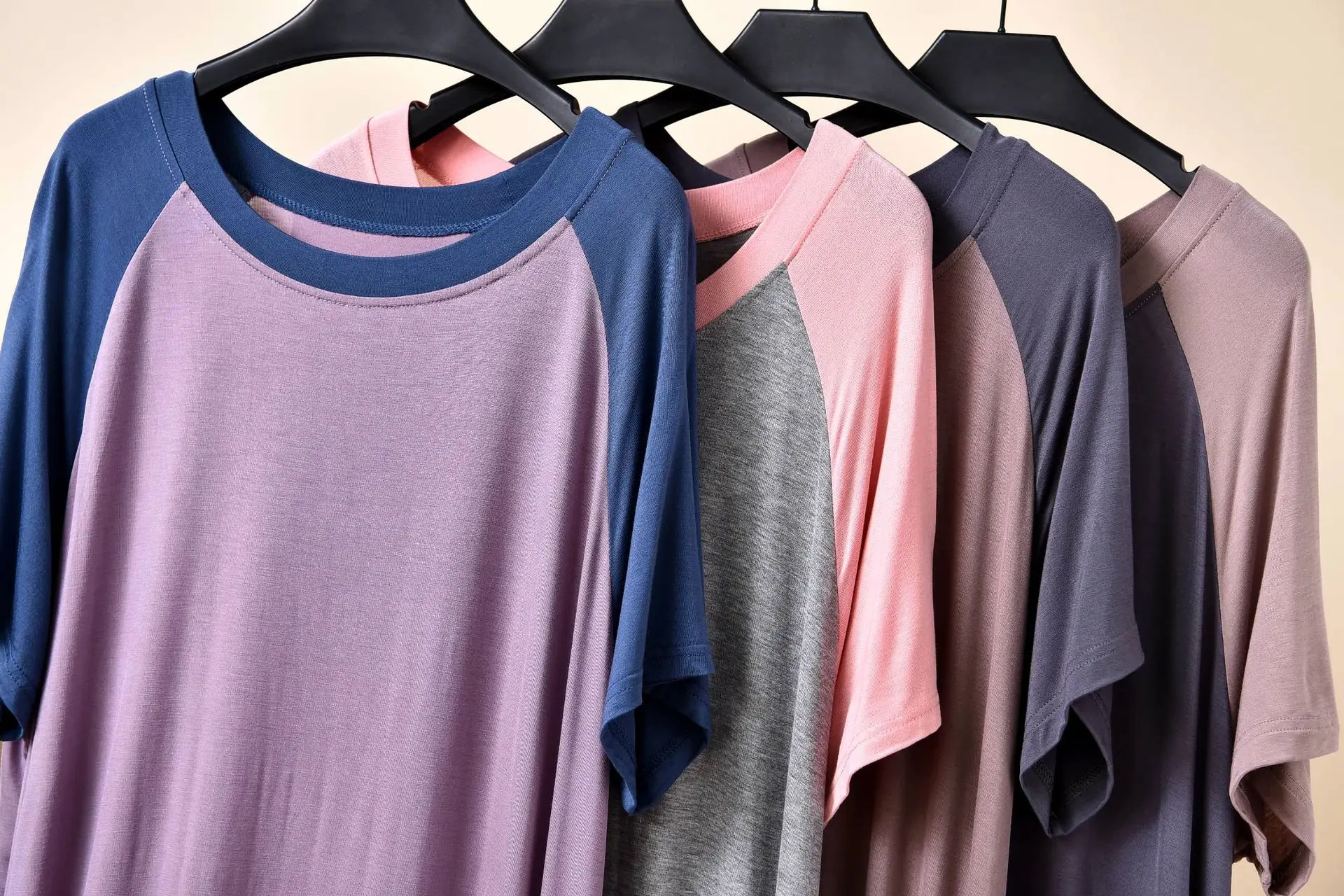 

Summer Women's Nightdress Modal Cotton Round Neck Short Sleeve Two-color Splicing Pajamas Casual Breathable Homewear