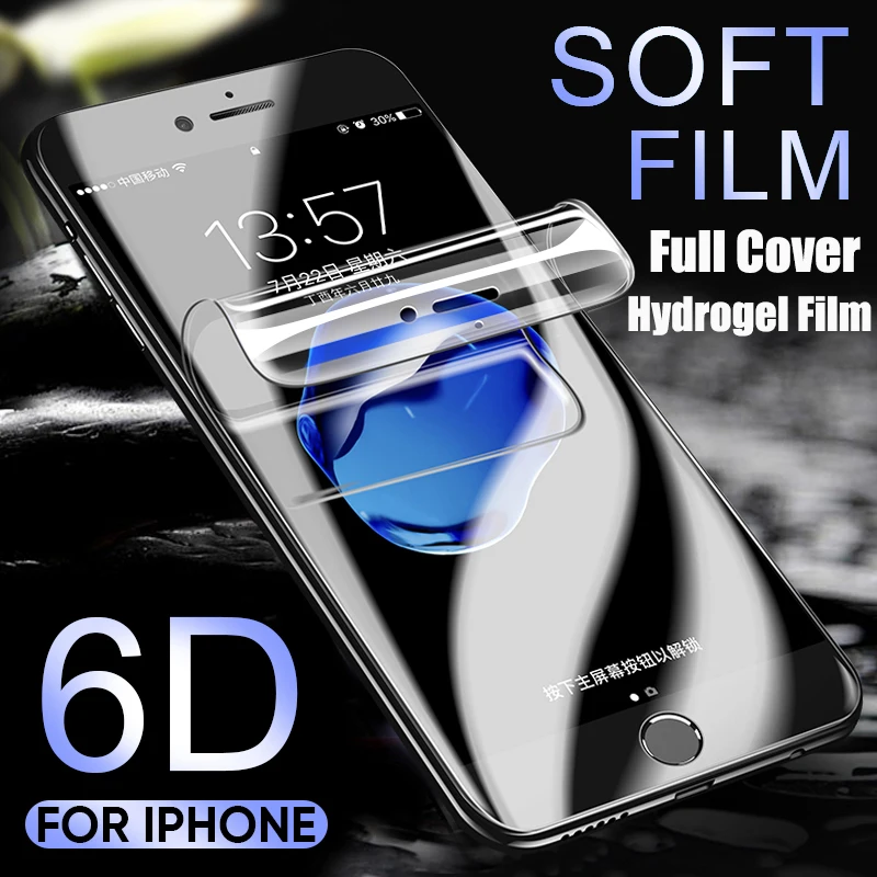 6D полное покрытие Гидрогелевая пленка для iPhone 11 Pro XR X XS MAX Защита экрана 7 8 Plus