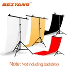 Портативный Т-образный задний фон с подставкой с пружинными зажимами для видео хромакей зеленого экрана