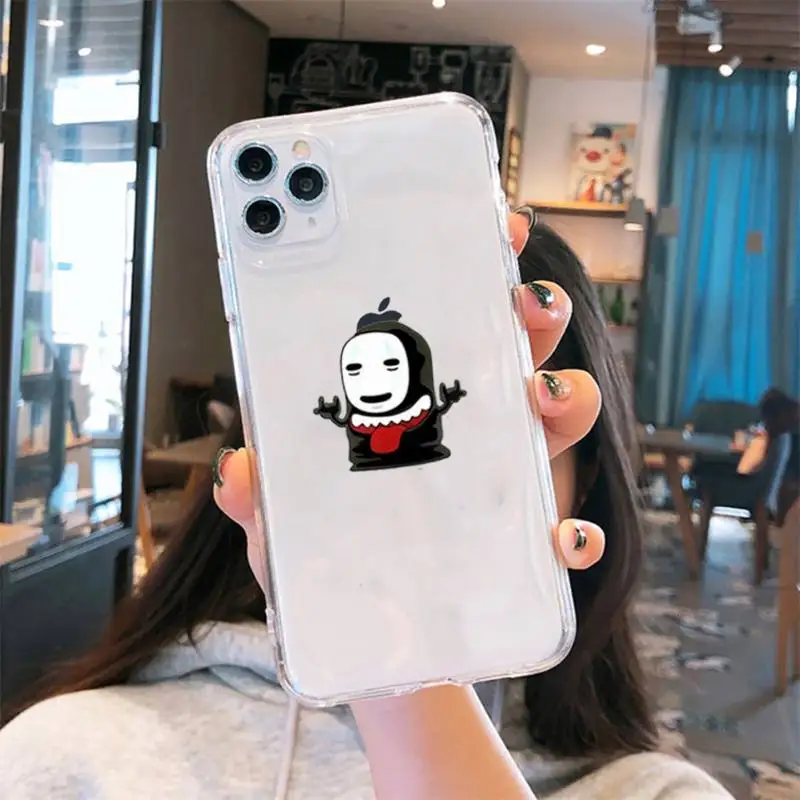 

Japan cartoon Totoro Spirited Away funny Phone Case Transparent for iPhone 6 7 8 11 12 s mini pro X XS XR MAX Plus cover funda