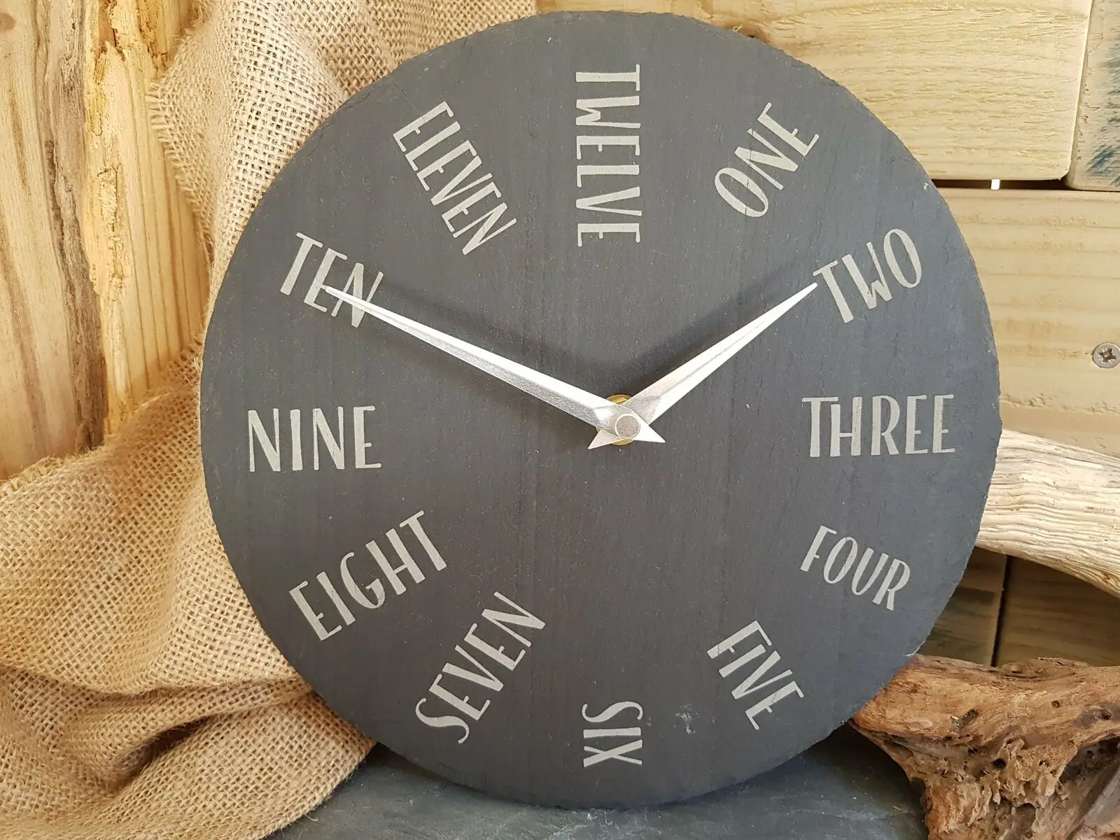 

English Numbers Slate Clock