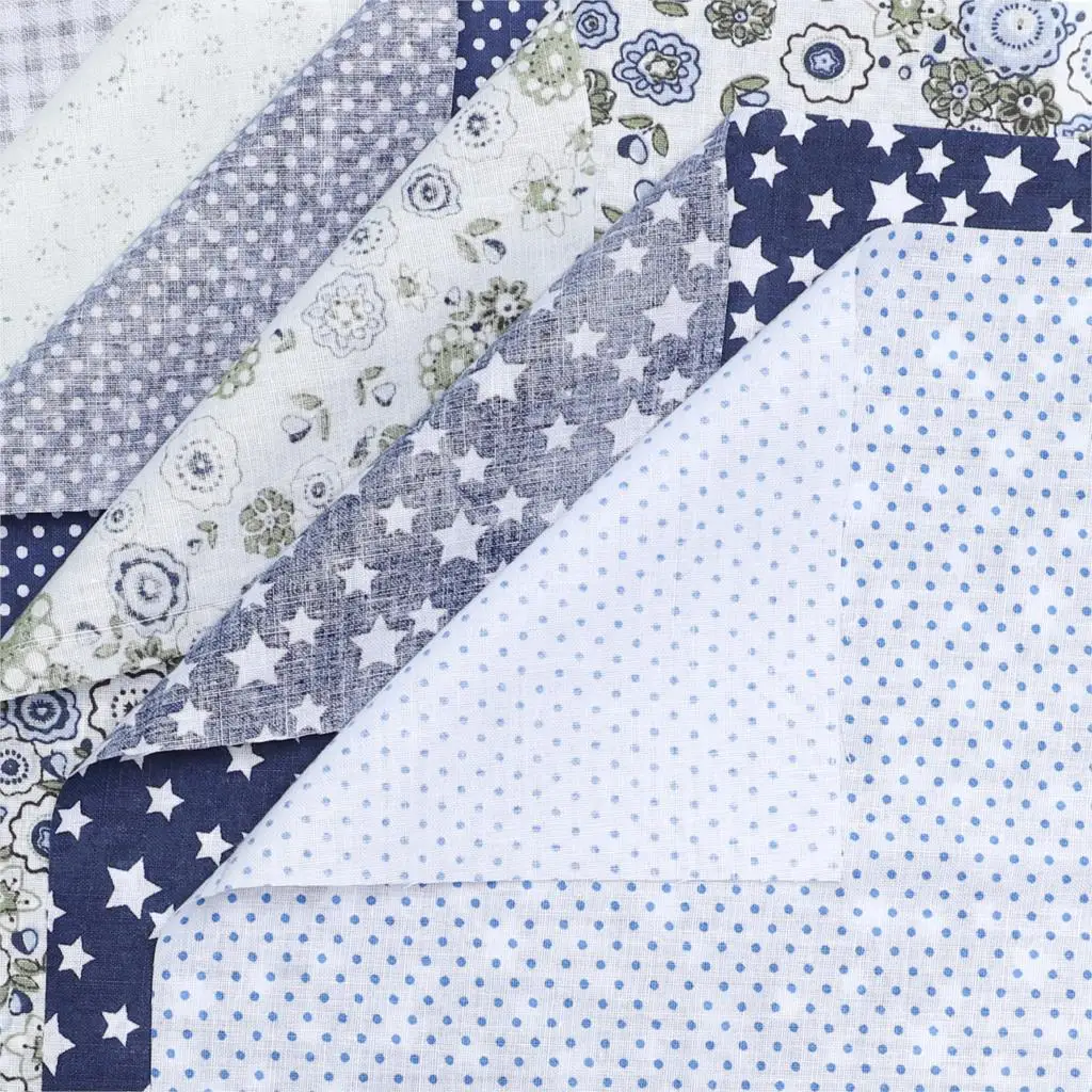 

7 Pcs/set 25x25cm Printed Cotton Patchwork Fabric Squares Bundle Quilting Scrapbooking Sewing Craft DIY Cloth Grey