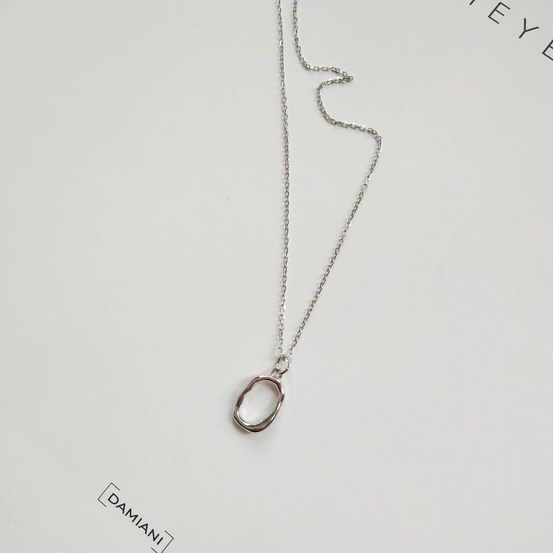 Женское колье-чокер с круглым кольцом геометрическое ожерелье из белого золота