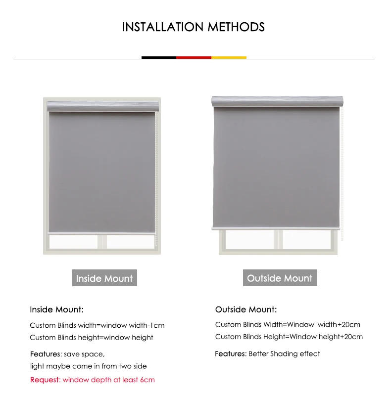 Роликовые жалюзи дневного света и светонепроницаемые большого размера с