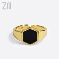 zn trendy new epoxy geometric ring fashion jewelry accessories gifts creative design glossy opening finger rings for women
