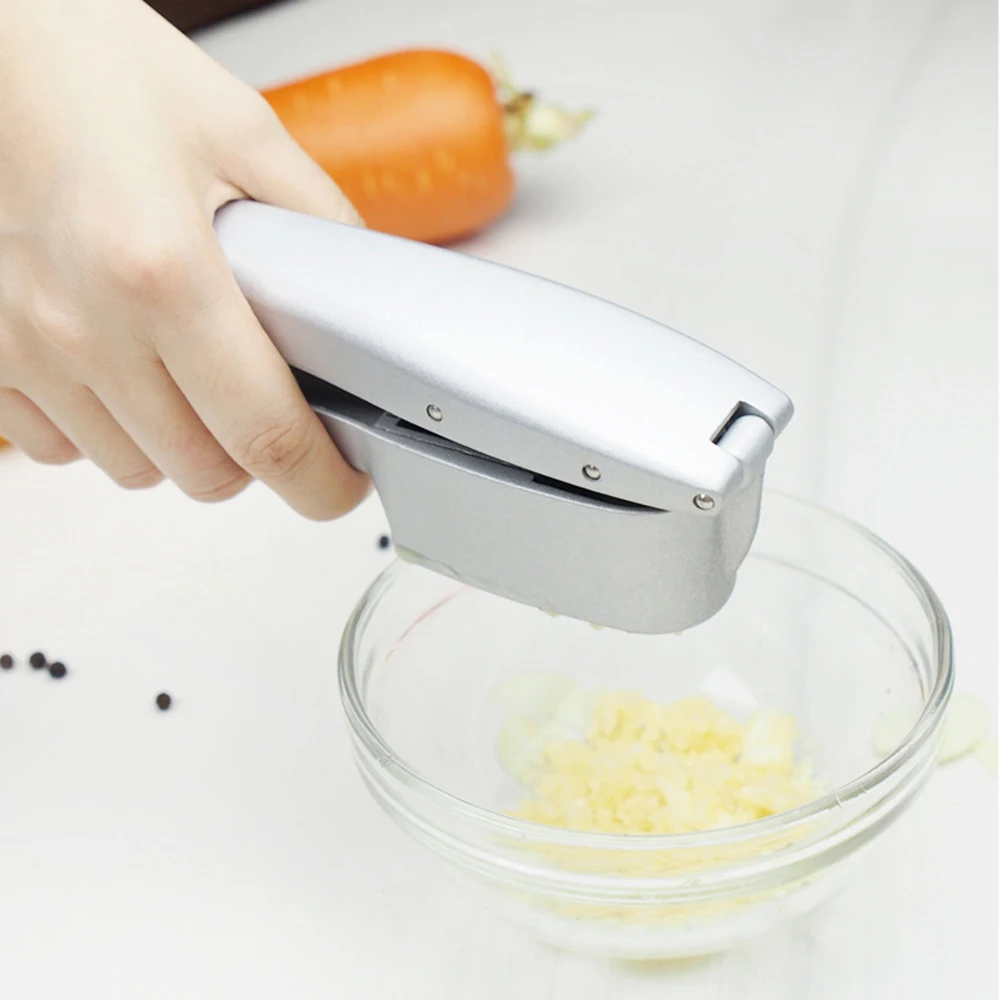 

2 In 1 Stainless Steel Garlic Press Set Garlic Crusher Squeezer Mincer Chopper Slicer Grater Kitchen Gadgets Accessories