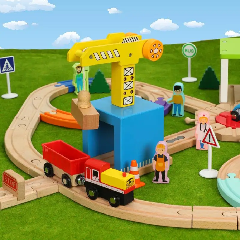 Железная дорога железнодорожные пути костюм игрушки магнитная электровоз