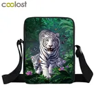 Женская сумка через плечо с изображением белого тигра, маленькая сумочка для девушек, Дамский мессенджер, повседневный клатч, Подарочный клатч