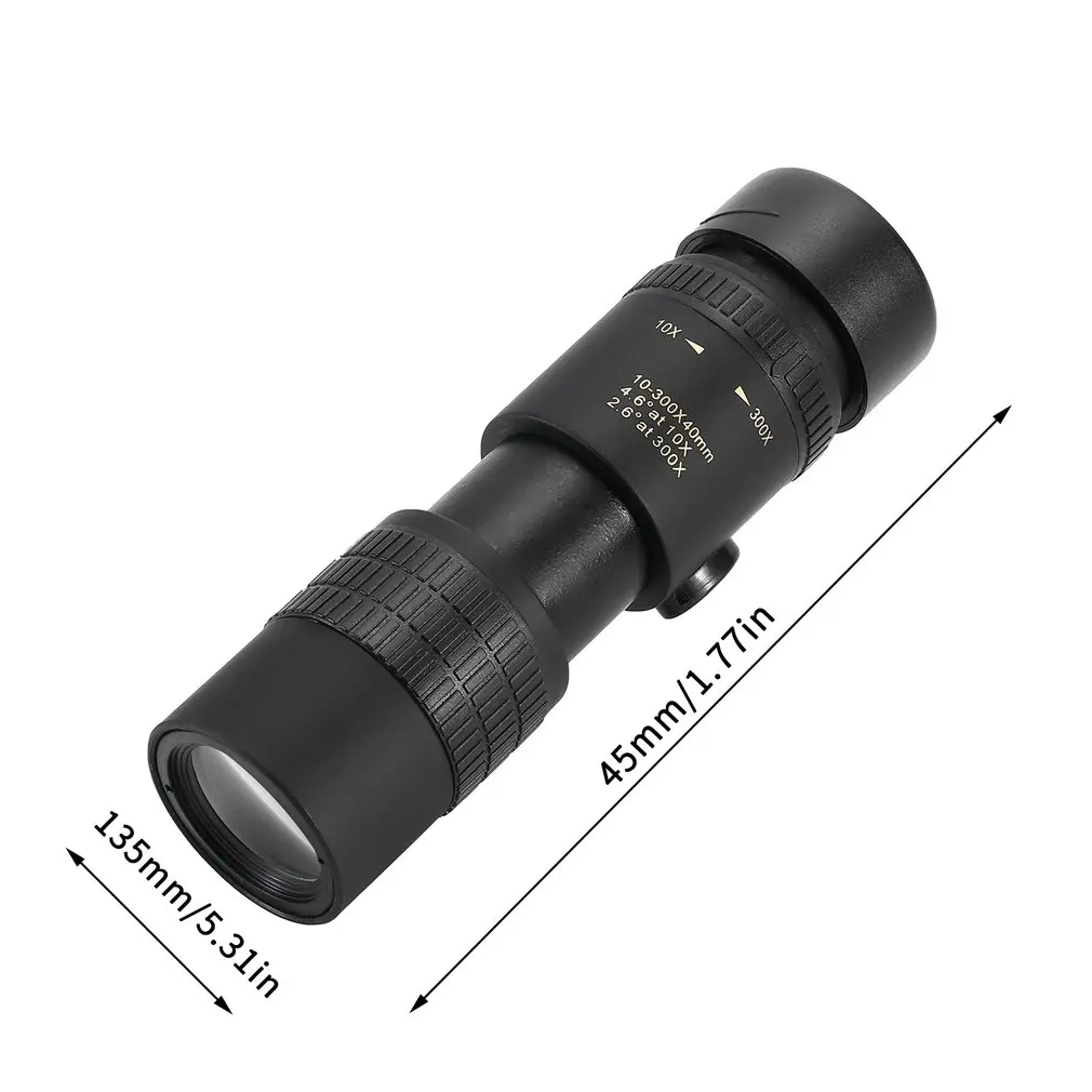 

10-300x40mm Monocular Telescope Super Zoom Monocular Quality Eyepiece Portable Binoculars Hunting Night Vision Scope Camping