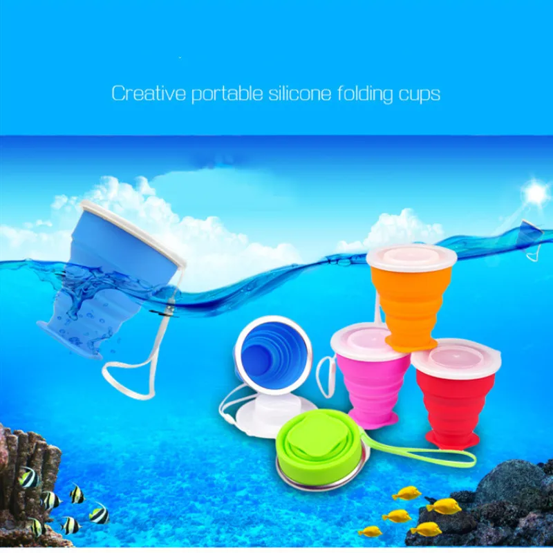 2018 New 200mL Vogue Outdoor Travel Silicone Retractable Folding tumblerful Telescopic Collapsible Water | Дом и сад