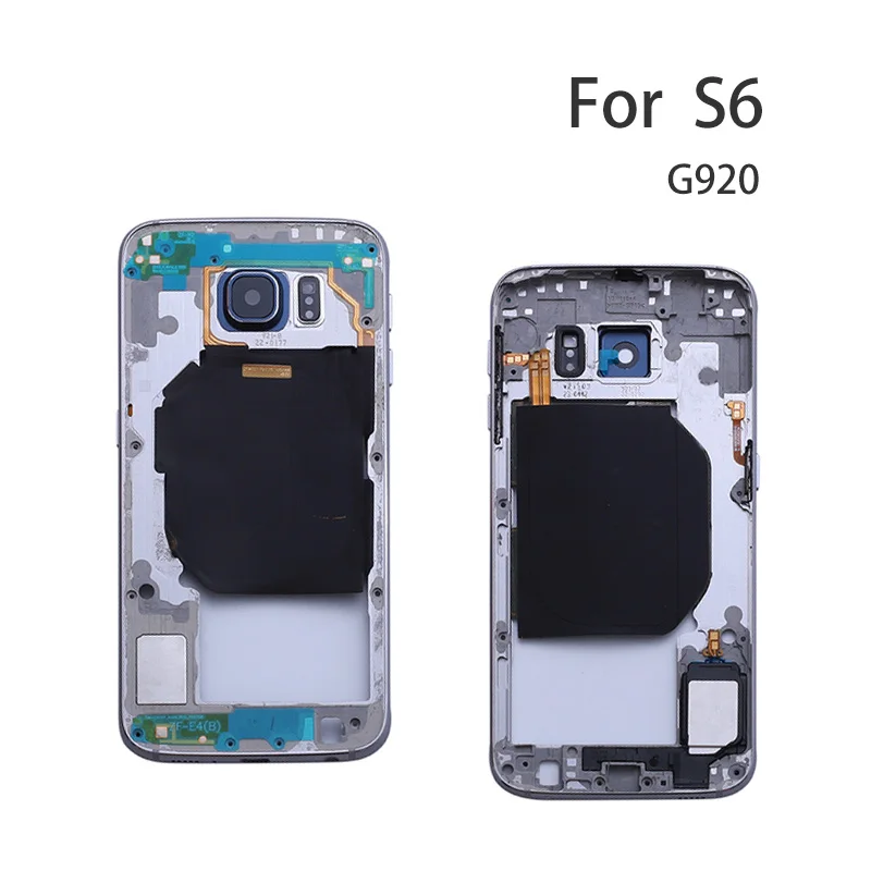Оригинальный корпус средней рамки для Samsung Galaxy S6 G920F edge G925F plus G928F задний + NFC