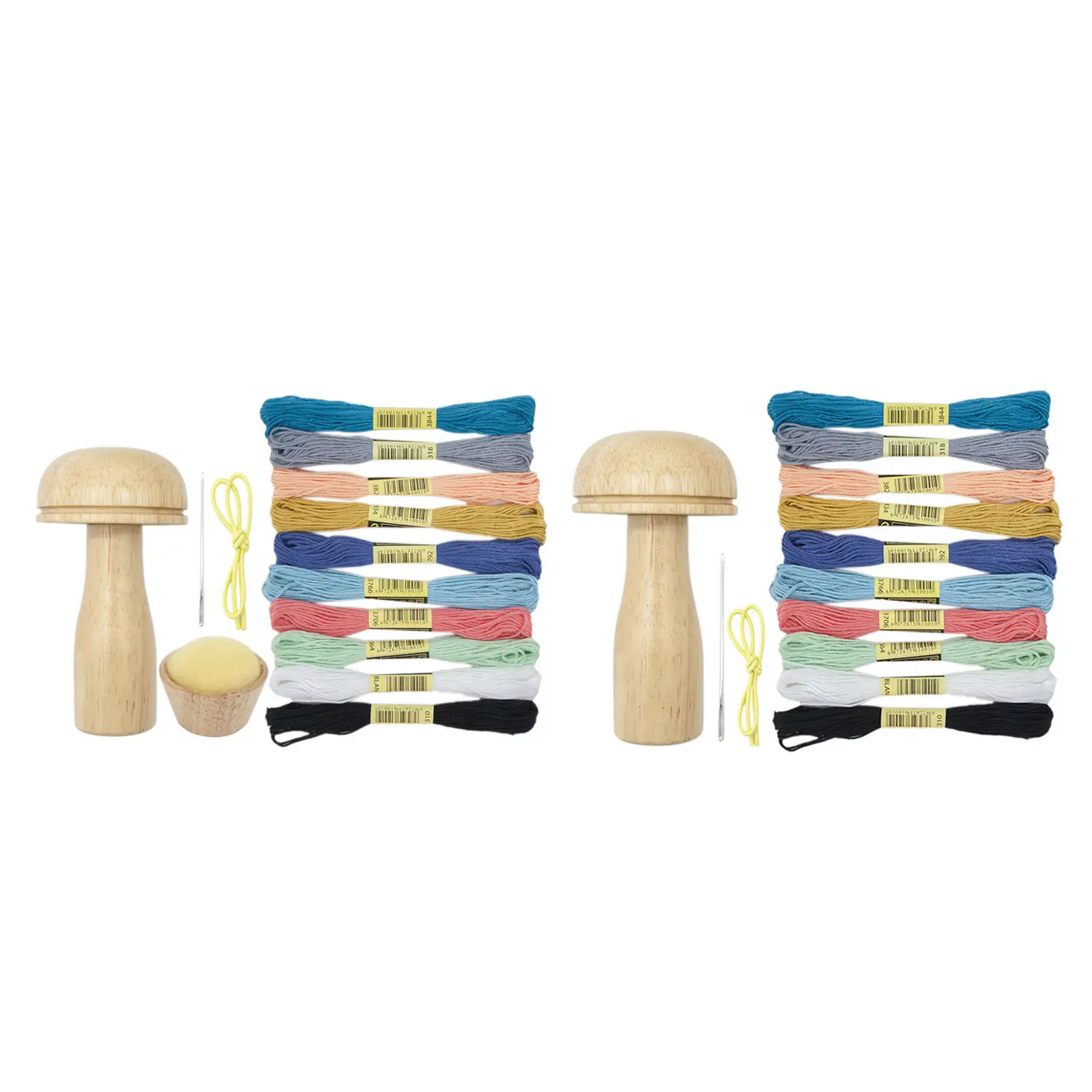

DIY Darning Mushroom Patching Tool Kit with Ten Different Color Threads for Mending