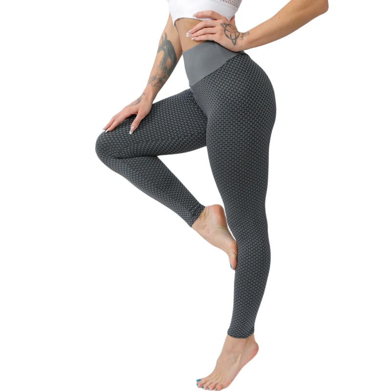 

Yoga Pants Grid Tights Women Seamless High Waist Leggings Breathable Leggings Gym Fitness Push Up Clothing Girls Yoga Pants