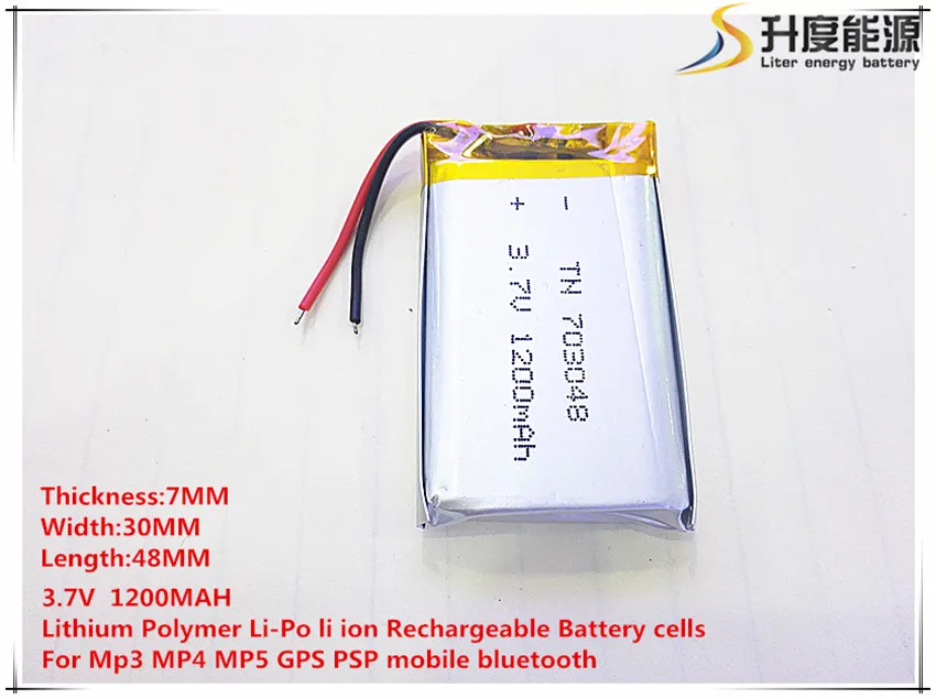 3 7 V 1200mAh 703048 литий-полимерный литий-ионный аккумулятор для Mp3 MP4 MP5 GPS Мобильный