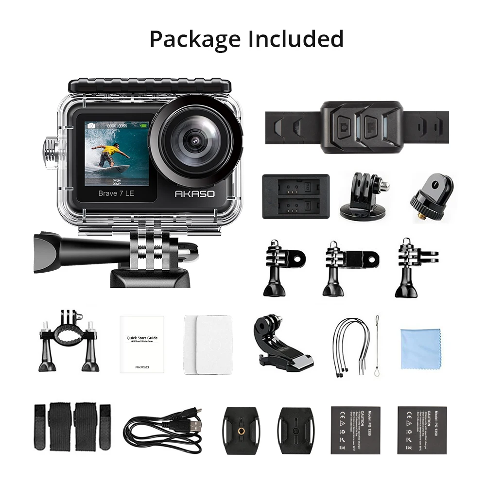 

AKASO Brave 7 LE 4K30FPS 20MP WiFi Action Camera 4k with Touch Screen Vlog Camera EIS 2.0 Remote Control Sport Camera Waterproof