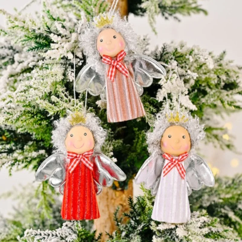 

New Christmas Decoration Christmas Silver Wing Angel Small Pendant Christmas Tree Pendant Home Scene Decoration
