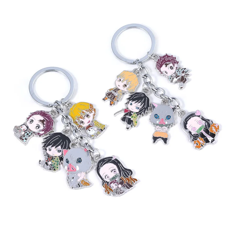 RJ аниме Demon Slayer Kimetsu no Yaiba брелок Tanjirou Nezuko Zenitsu Inosuke косплей держатель для ключей