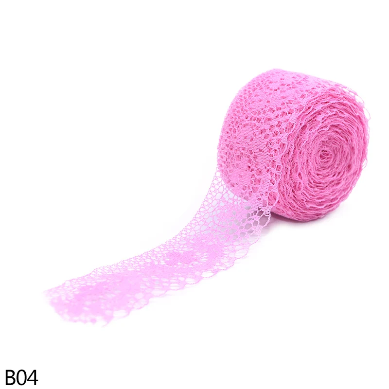 B04 rose red 10/20 м 38 мм белая кружевная лента DIY вышитая кружевная отделка ленты для шитья одежды Свадебные украшения Аксессуары - Цвет: B04 rose red
