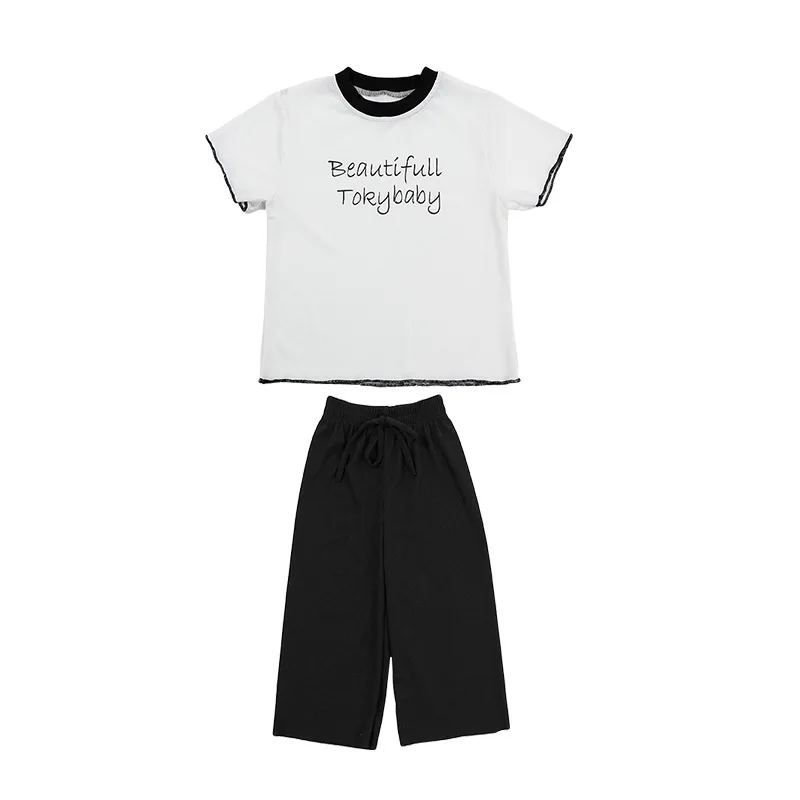 

Summer Girls Clothing Sets Children Short Sleeve O-Neck T Shirt Pants Casual Comfortable Kids Vacation Clothes