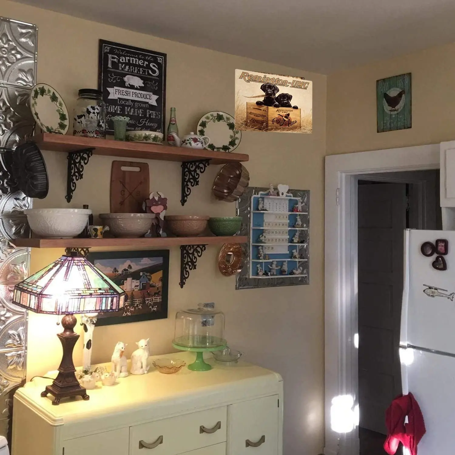 

Remington-Umc Tin Signs Gun Vintage Metal Bar Home Decor Dog Sign 8X12Inch