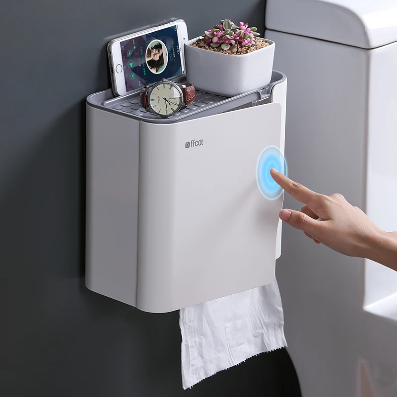 

zq Bathroom Toilet Rack Wall-Mounted Toilet Punch-Free Storage