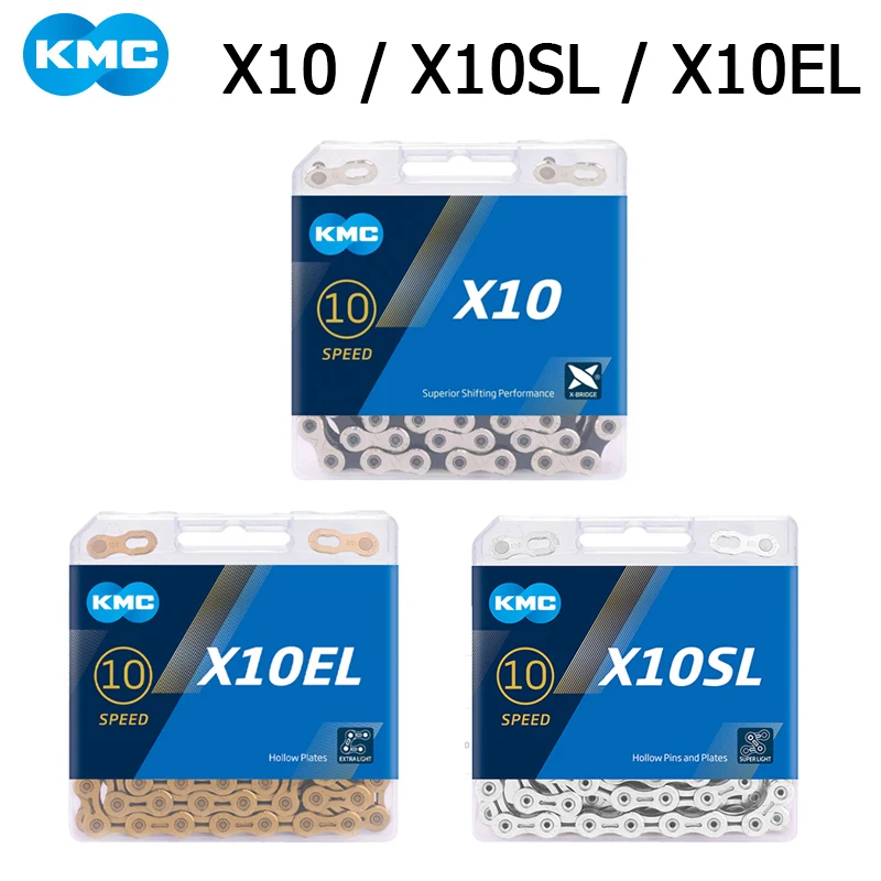 

Цепи для горных велосипедов KMC X10 X10EL X10SL X10.93 MTB Road 10V 116L 10 цепь для скоростного велосипеда Magic Button Mountain в оригинальной коробке