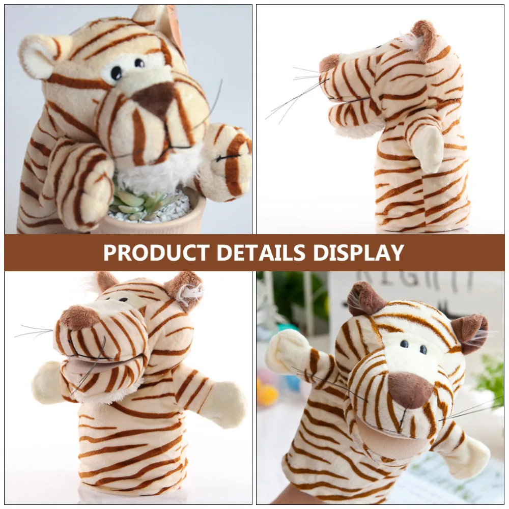 

1Pc Cartoon Animal Hand Puppet Adorable Plush Tiger Hand Puppet Gift