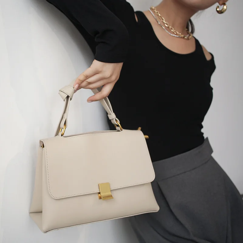 

Genuine Leather Handbags Messenger Shoulder Bag Women Korean Fashion Trend Designer Bags OL Casual Vintage Verstile Crossbody
