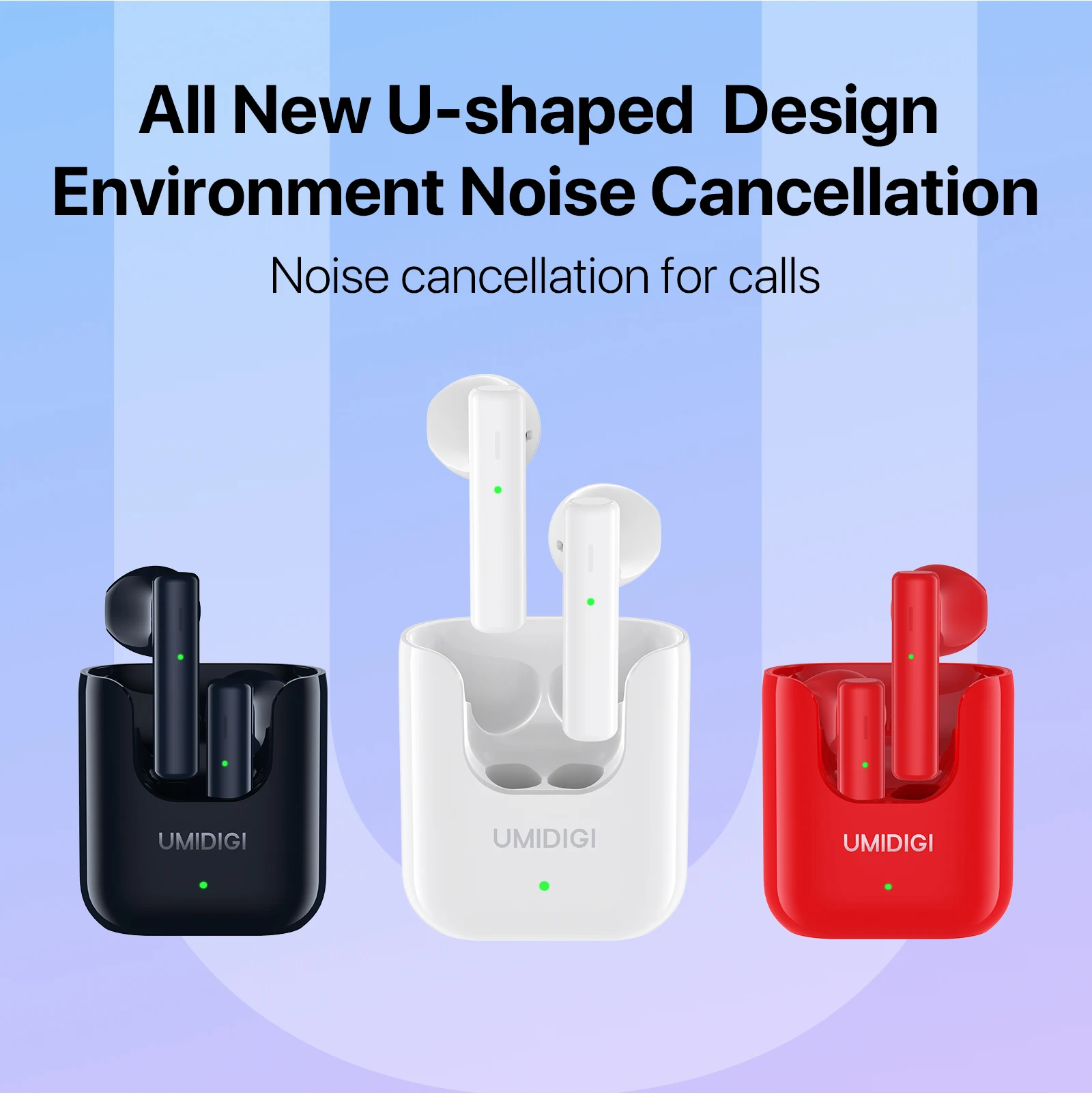 2021 new umidigi airbuds u tws bluetooth 5 1 earphone wireless enc noise reduction 380mah pure sound quality wireless headphone free global shipping
