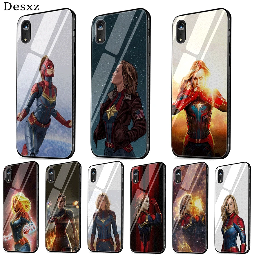 Чехол для мобильного телефона из стекла ТПУ iPhone 5 5S 6 6s 7 8 Plus X XR XS Max Shell Cover Марвел