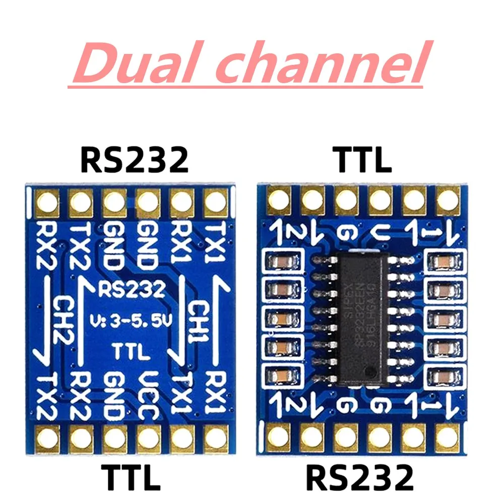 Одноканальный/двухканальный RS232 SP3232 TTL к модуль мигающая линия последовательного