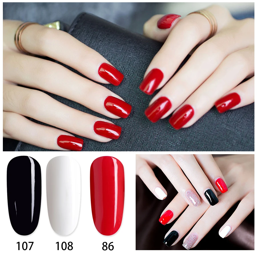 Монаси комплект из 3 предметов Красный Блеск Гель для ногтей 12 мл Цвета