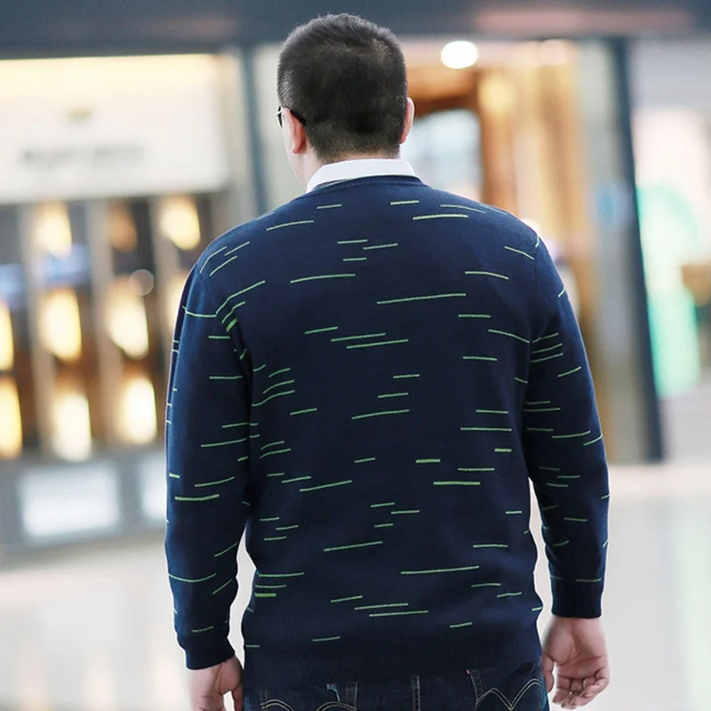 Зимний свободный свитер размера плюс 8XL мужской объемный большого с длинным