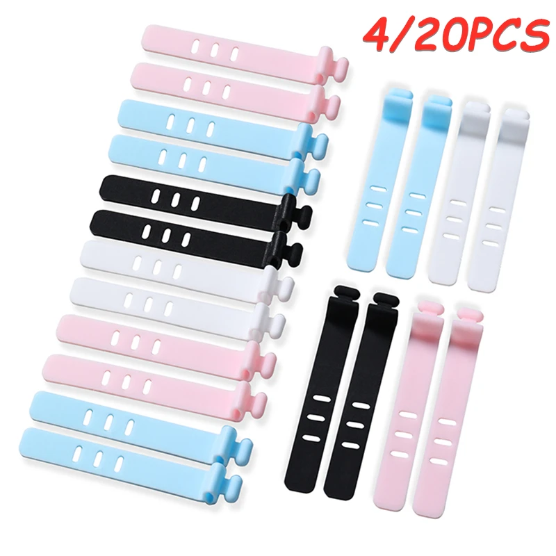 

4/20PCS Cable Winder Organizer Silicone Earphone Clips Wire Cord Management Buckle Straps Cellphone Accessories Organization