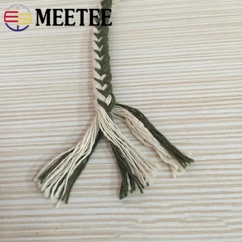 Meetee 30 метров трехжильный толстый витой хлопковый шнур одежда сумка стеганая