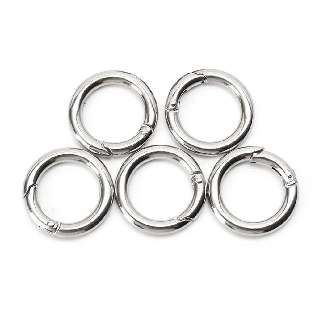 

5pcs Round Carabiner Keychain Spring Snap Clip Ring for Camping Climbing Hiking