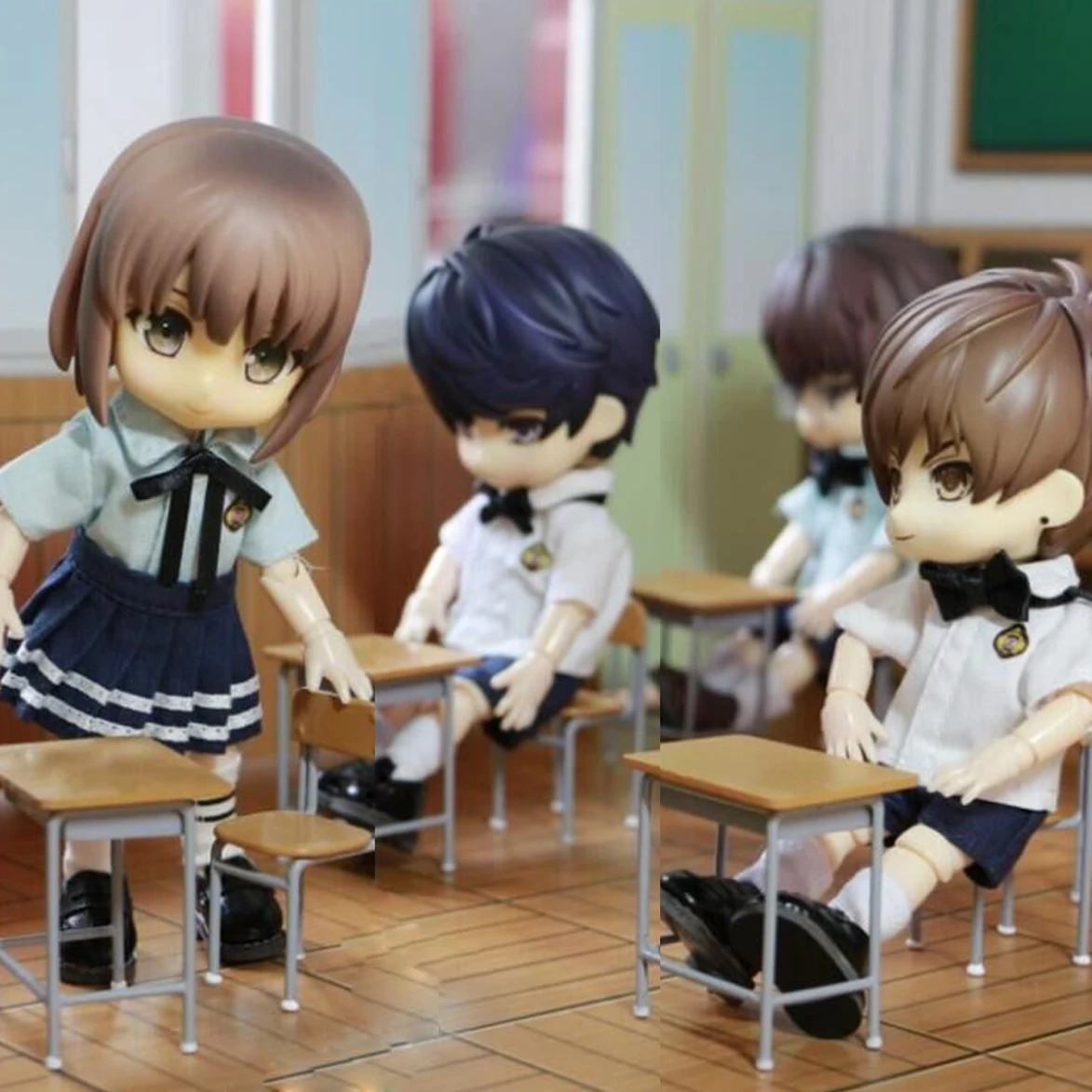 Комплект школьной формы 3 шт./компл. = футболка юбка носки для куклы кукол ob11 obitsu 11