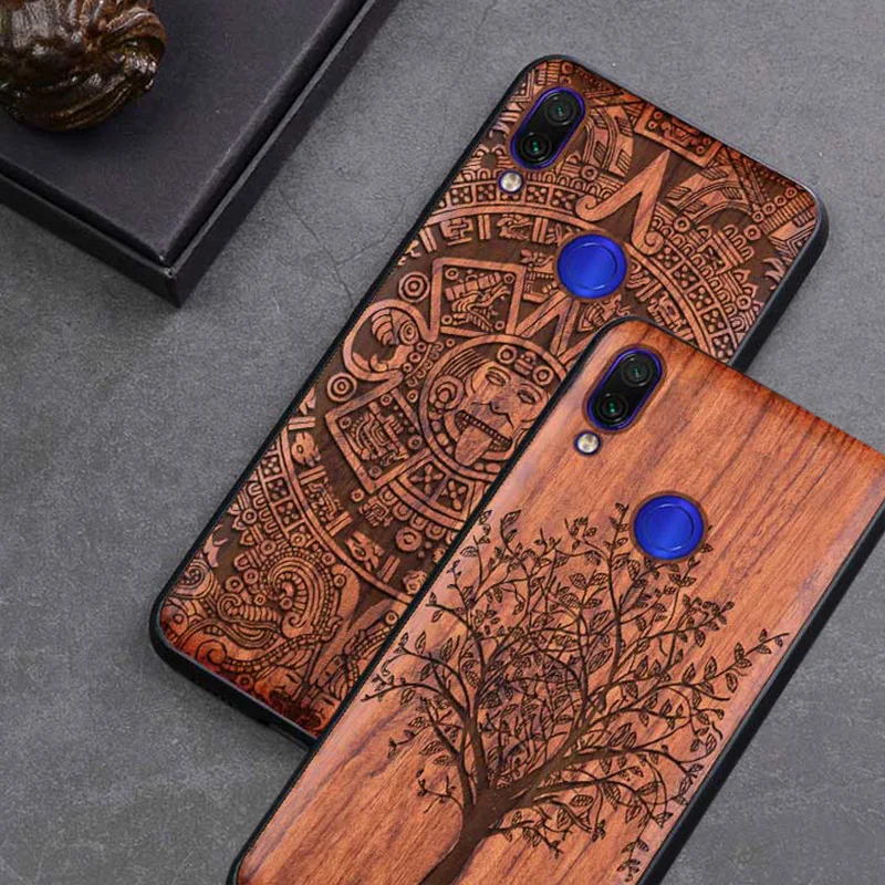 Чехол для Xiaomi Redmi Note 7 тонкий деревянный чехол-бампер из ТПУ Xiomi note7 pro новые чехлы