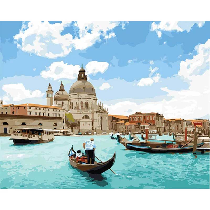 

GATYZTORY DIY Painting By Numbers Zero Basis HandPainted Oil Painting Landscape Picture Colouring Custom Photo Wall Decor