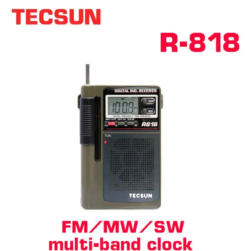 

Радиоприемник TECSUN R-818 FM/MW/SW, портативное радио со встроенным динамиком, с двойным преобразованием, Интернет-радио
