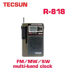 TECSUN R 818 FM/MW/SW радиоприемник с двойным преобразованием мирового диапазона со встроенным динамиком, Интернет радио, портативное радио