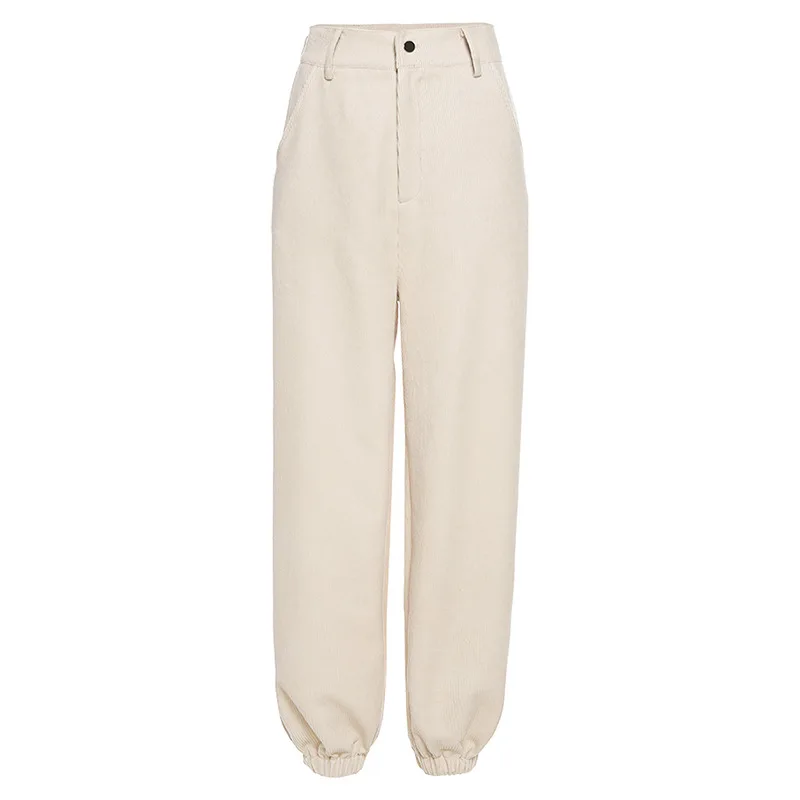 

2020 Winter high waisted loose corset simple fashion casual pants woman plus size cargo pants women trousers hoodie pants