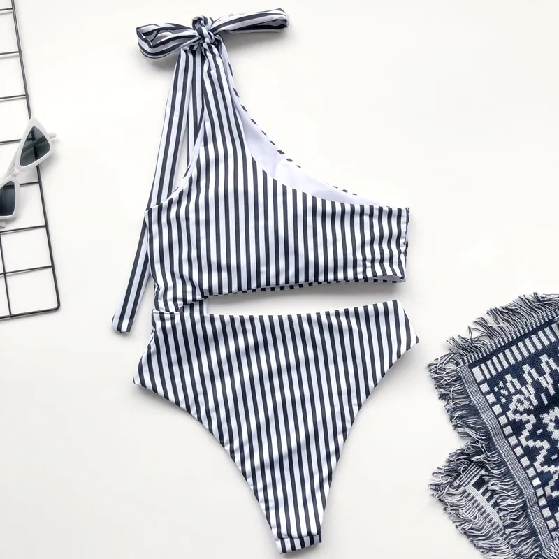 

2021 Sexy One Shoulder Swimwear Women One Piece Swimsuit Female Hollow Out Monokini Beachwear Swim Wear for Women Bathing Suit