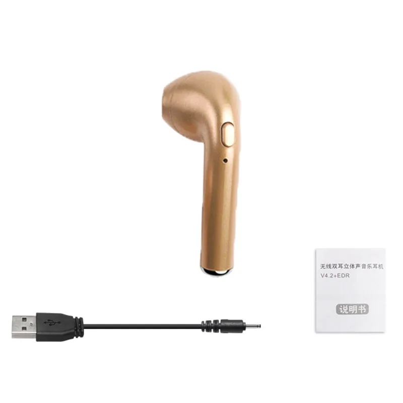 one golden I7 Bluetooth беспроводные наушники-вкладыши для i7s tws наушники спортивные с микрофоном для iPhone samsung huawei LG PK i9 i11 i12 i14 i200 - Цвет: one golden