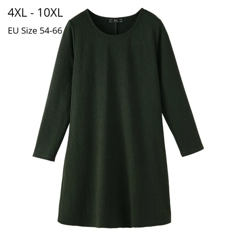 Женское осенне-зимнее платье с длинным рукавом размера плюс 10XL 8XL 6XL 4XL Российские