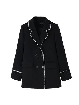 

Fashion Blazer Women Blazers summer New high quality Loose Double-breasted long sleeve black suit women jacket size XS-2XL
