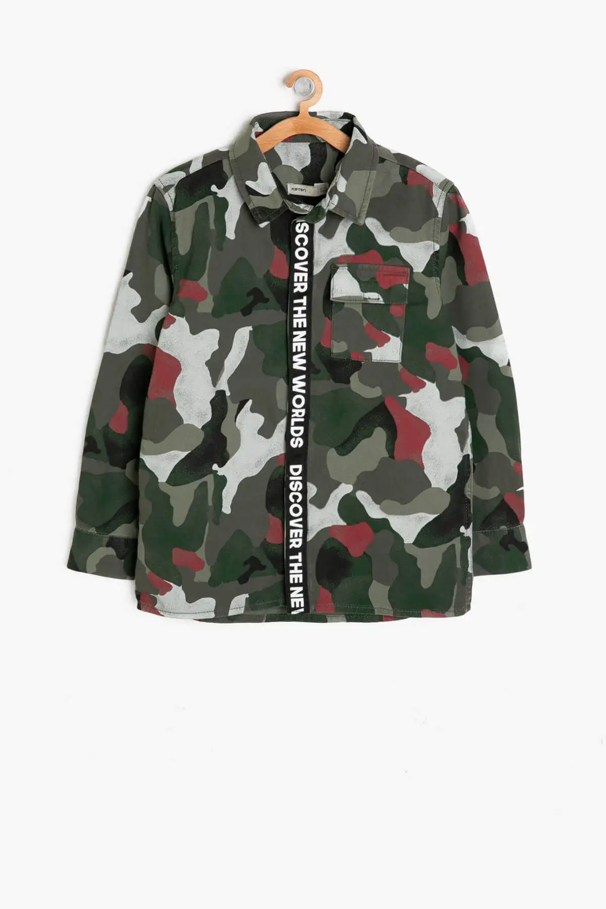Детская зеленая камуфляжная рубашка для мальчиков Koton| |