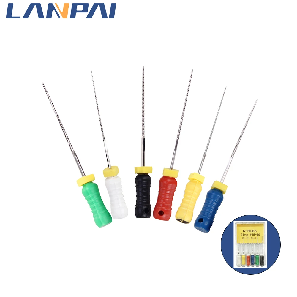 Lanpai Dental K Файлы 6 шт./упак. Органайзер ручная пилка нержавеющая сталь 25/21 мм высокая