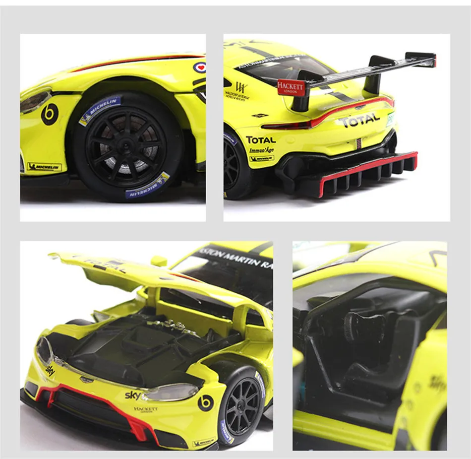 

Highly simulated Car model 1:32 ASTON racing car Pull back alloy diecast toy cars Ornaments Collection 1/32 Model kids toys boy