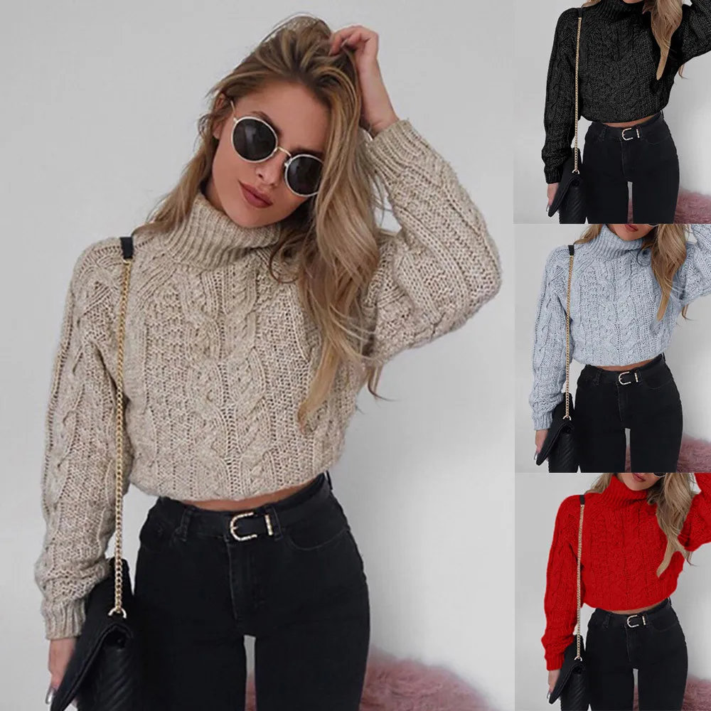 SAGACE Knitwear Winter Pullovers Sweaters Women's Autumn Turtle Neck Loose Sweater Jumper Female Solid Chic Tops A30911 | Женская